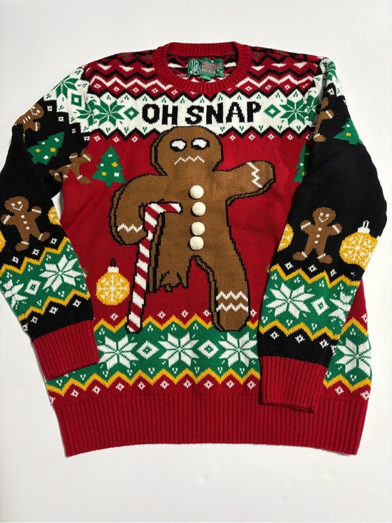 Ugly Christmas Sweater Other - Ugly Christmas Sweater Red Gingerbread "OH SNAP" Crewneck size M